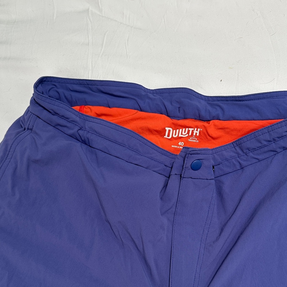 Duluth Trading Co Men's Hybrid Swim Shorts - Blue and Orange